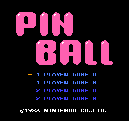 Pinball title screen for NES